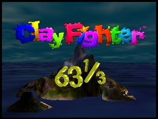 Clay Fighter 63 1/3 title screen for Nintendo 64